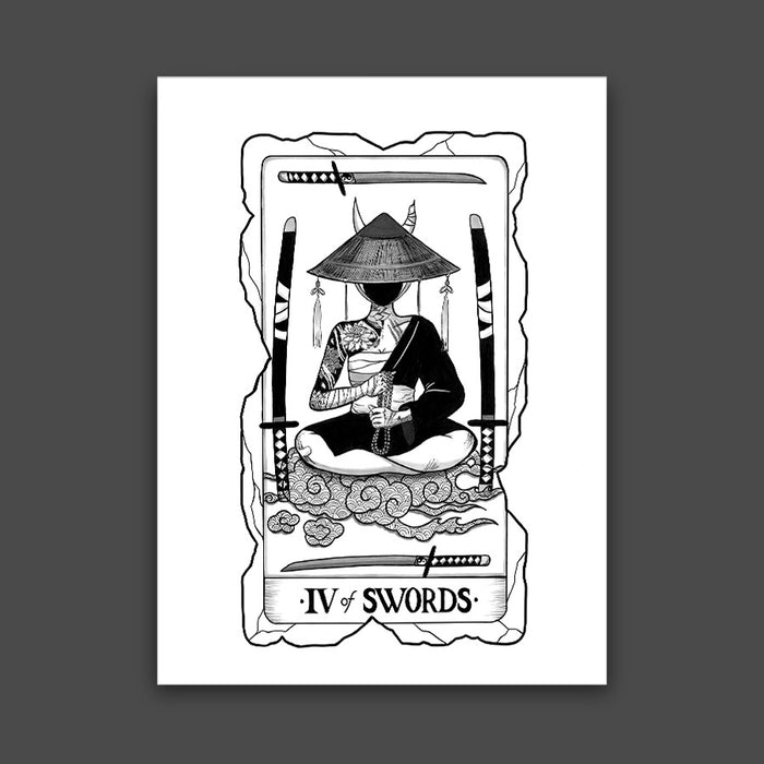 4 of Swords Tarot Print