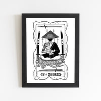 4 of Swords Tarot Print