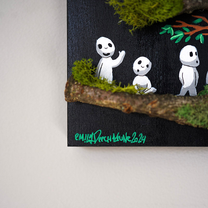 Kodama Tree Spirits Mixed Media Original Painting