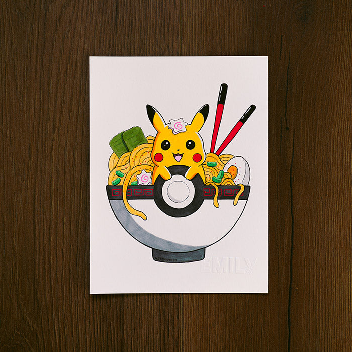 Pika Bowl Original Drawing