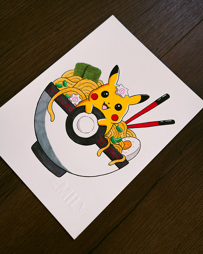 Pika Bowl Original Drawing