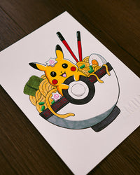 Pika Bowl Original Drawing