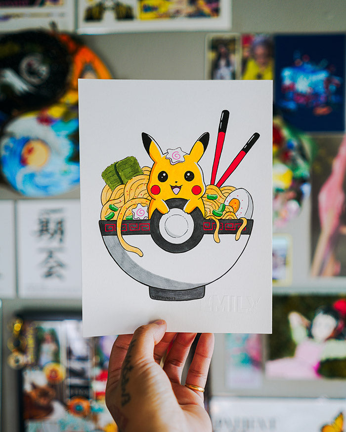 Pika Bowl Original Drawing