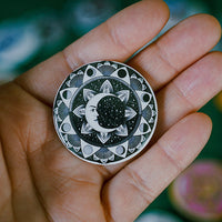 Moon Beams Pin Back Button