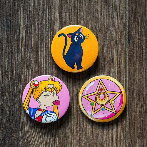 Sailor Moon Pin Back Button Set