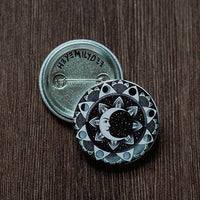 Moon Beams Pin Back Button