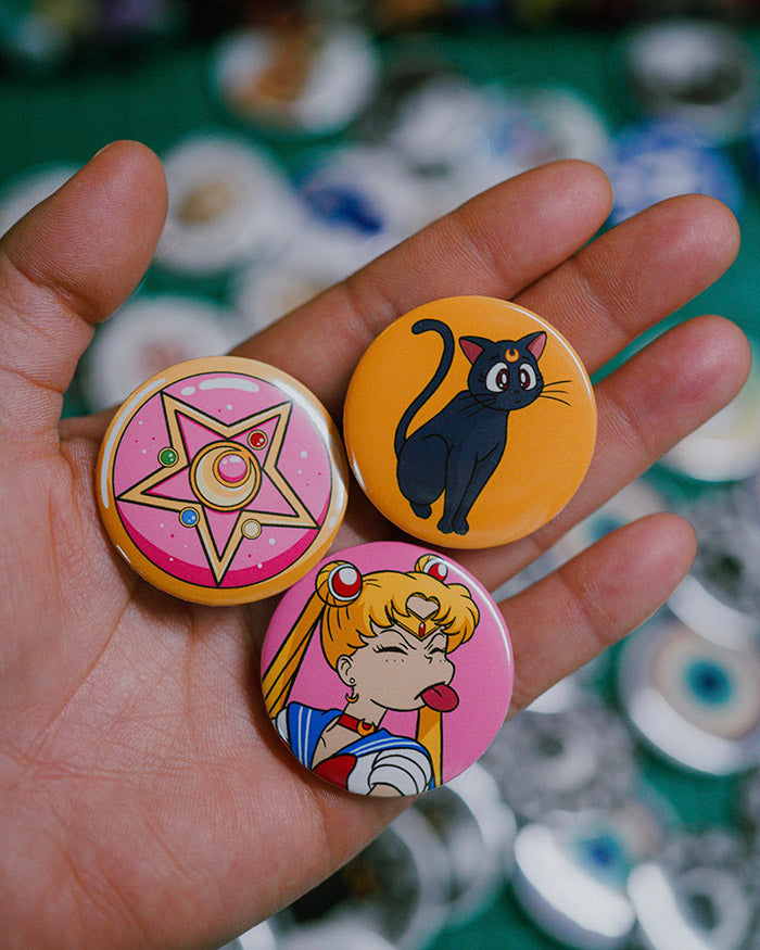 Sailor Moon Pin Back Button Set