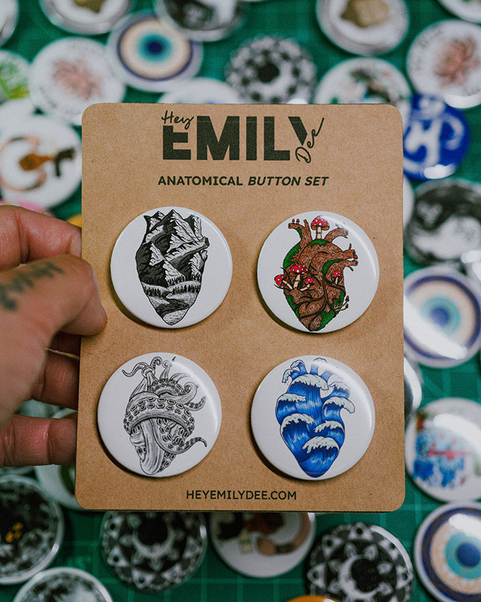Anatomical Pin Back Button Set