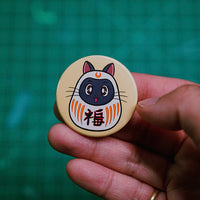 Daruma Lucky Cats Pin Back Button Set