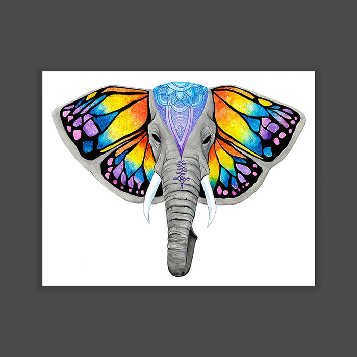 Elephant Butterfly Print