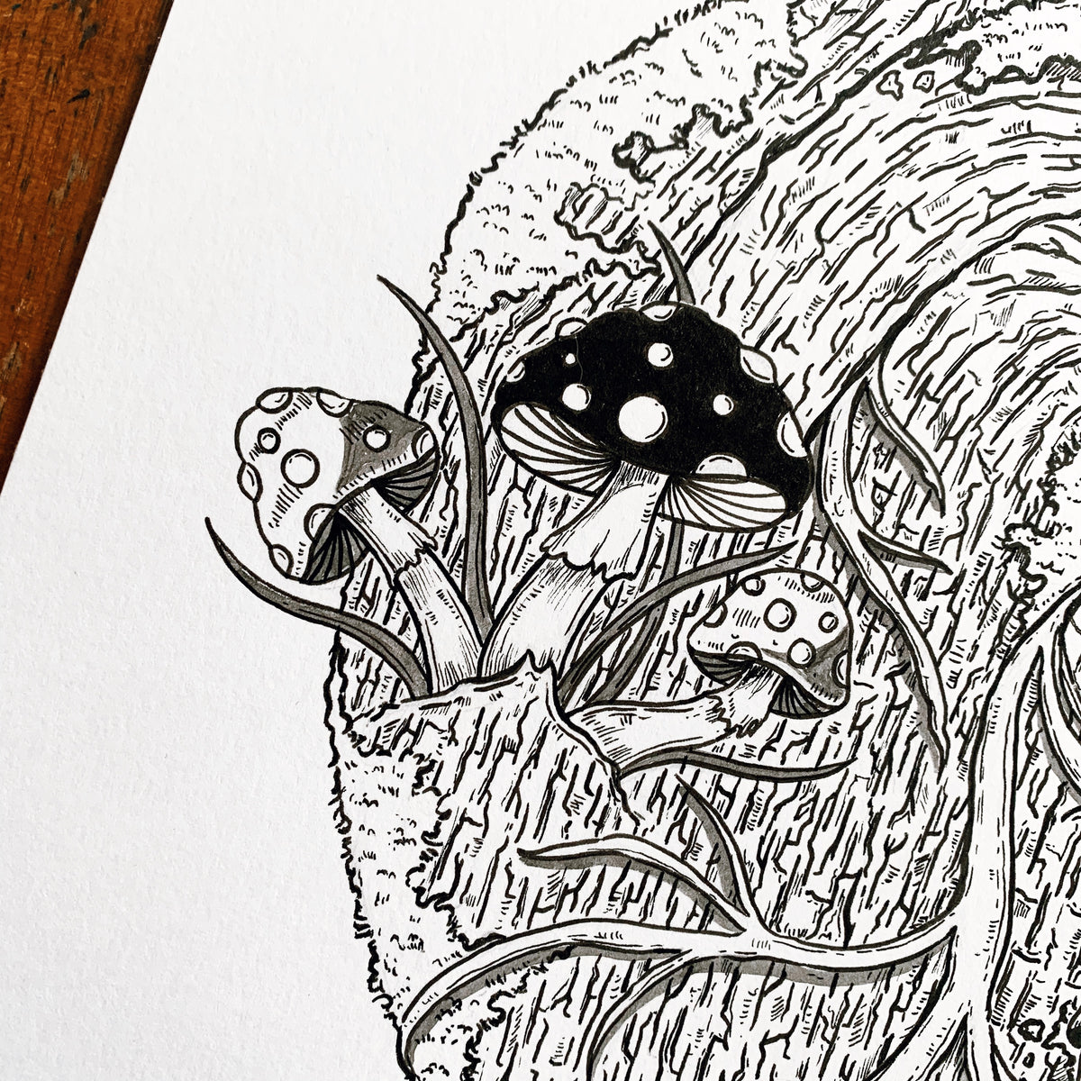 Tree Heart Original Drawing