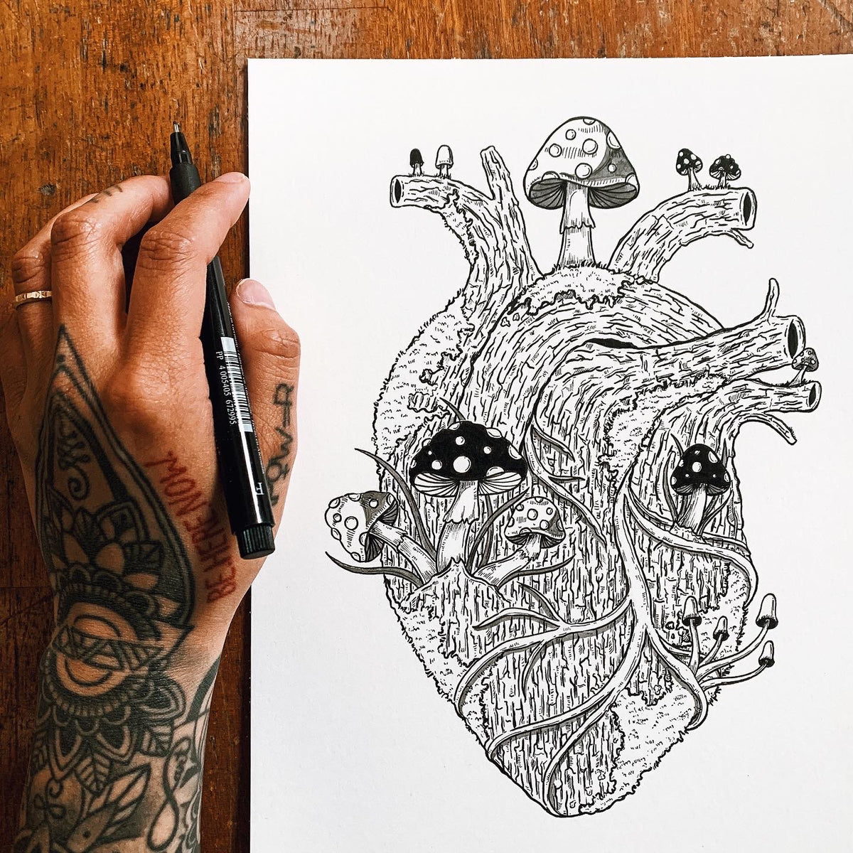 Tree Heart Original Drawing