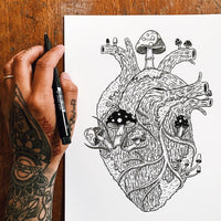 Tree Heart Original Drawing