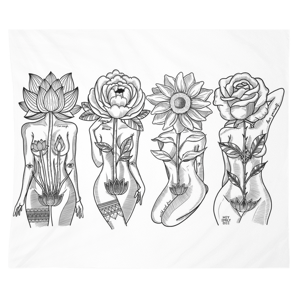 Flower Head Goddesses Tapestry