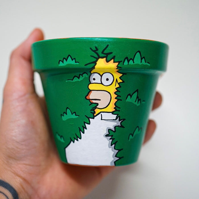 Homer Bush Hand Painted Clay Pot