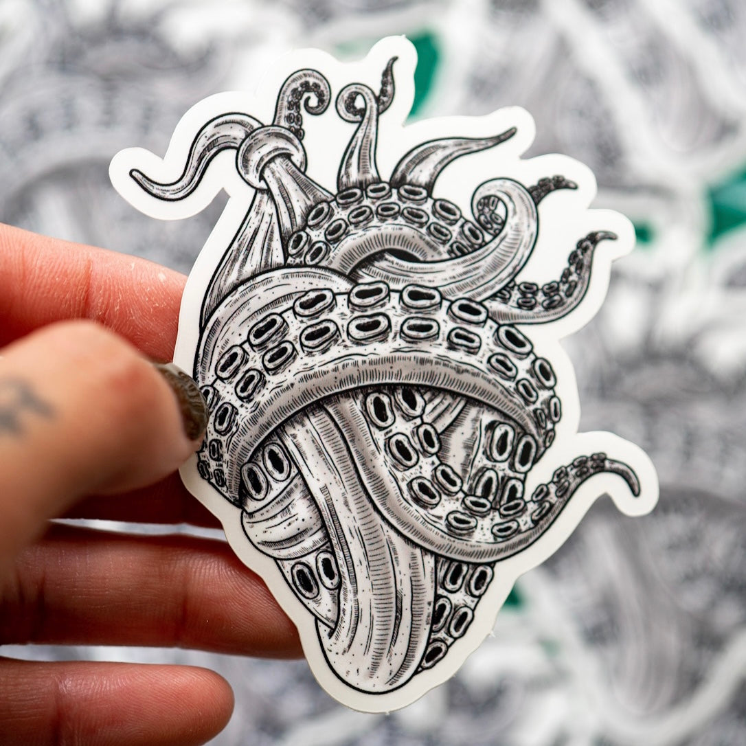 Tentacle Heart Clear Sticker