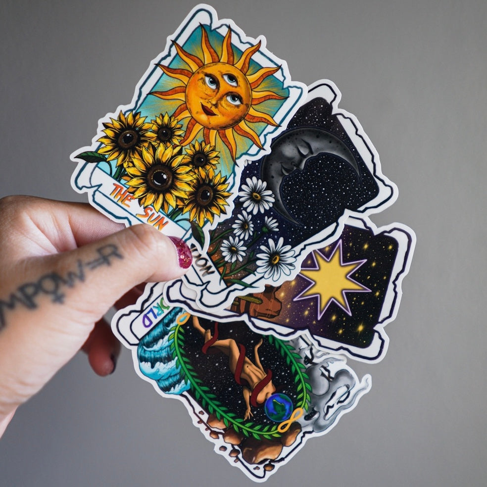 Tarot Card Stickers (Set of 4)