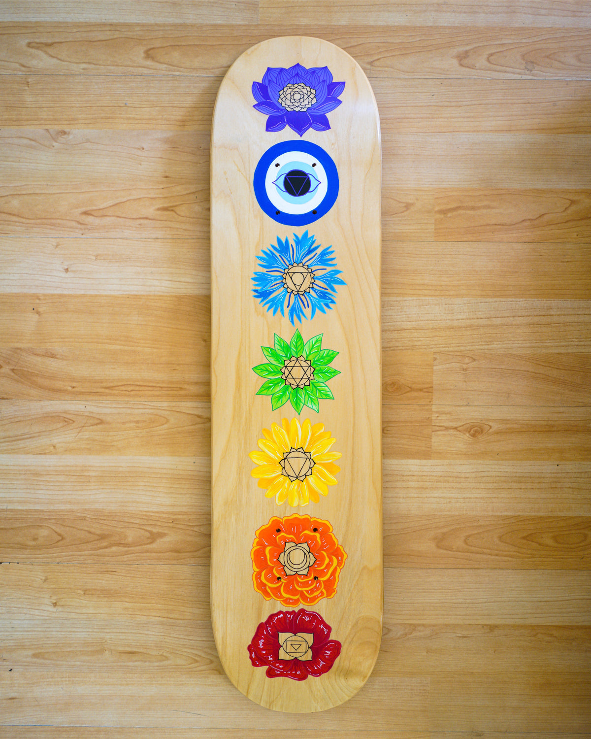 Chakras Custom Skateboard