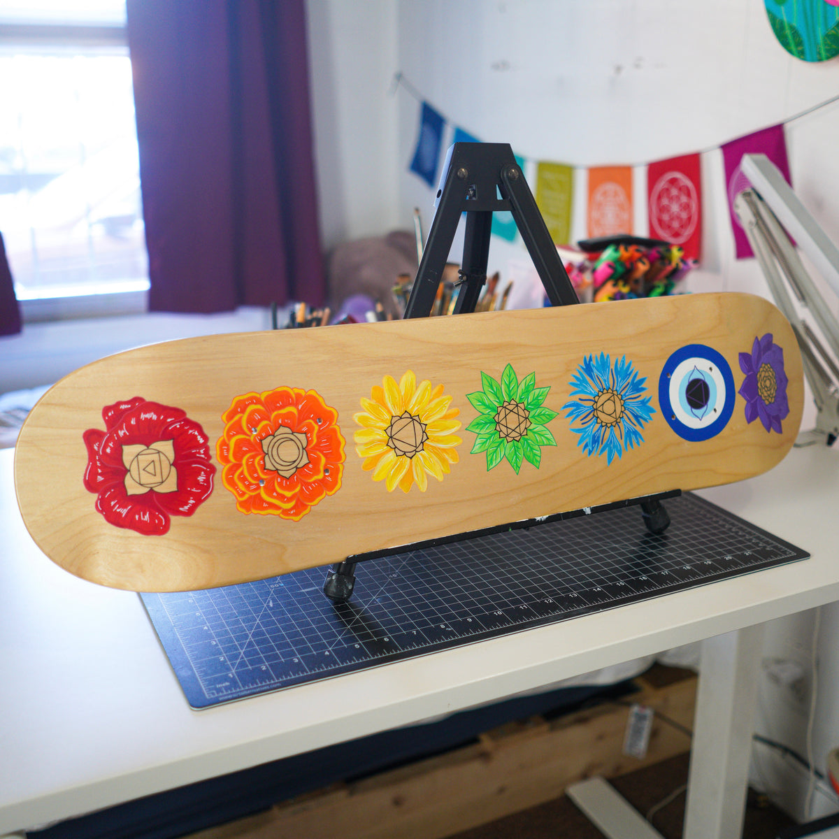 Chakras Custom Skateboard