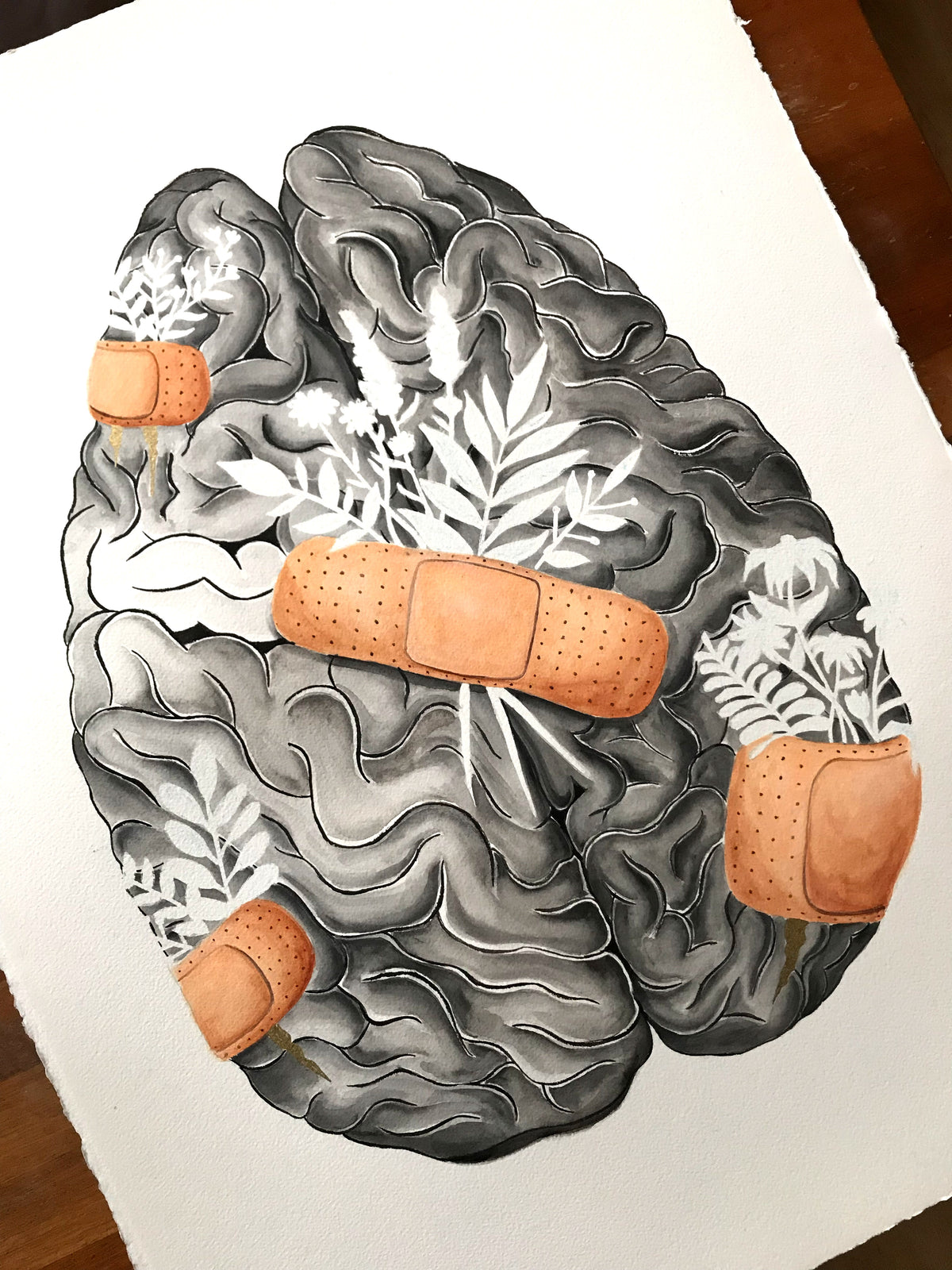 Healing Brain Original Watercolor Painting