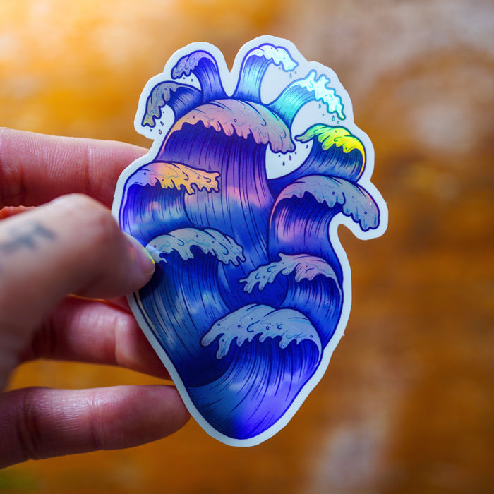 Wave Heart Sticker