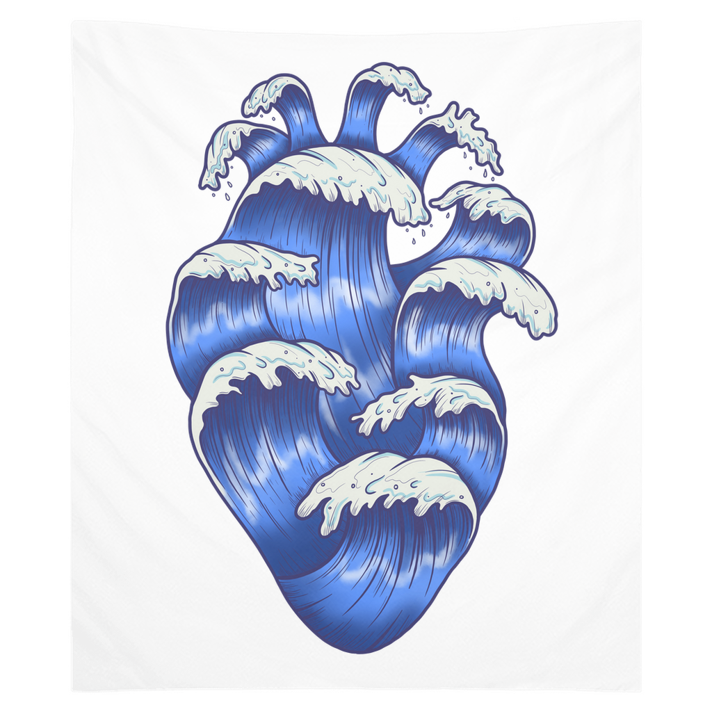 Wave Heart Tapestry