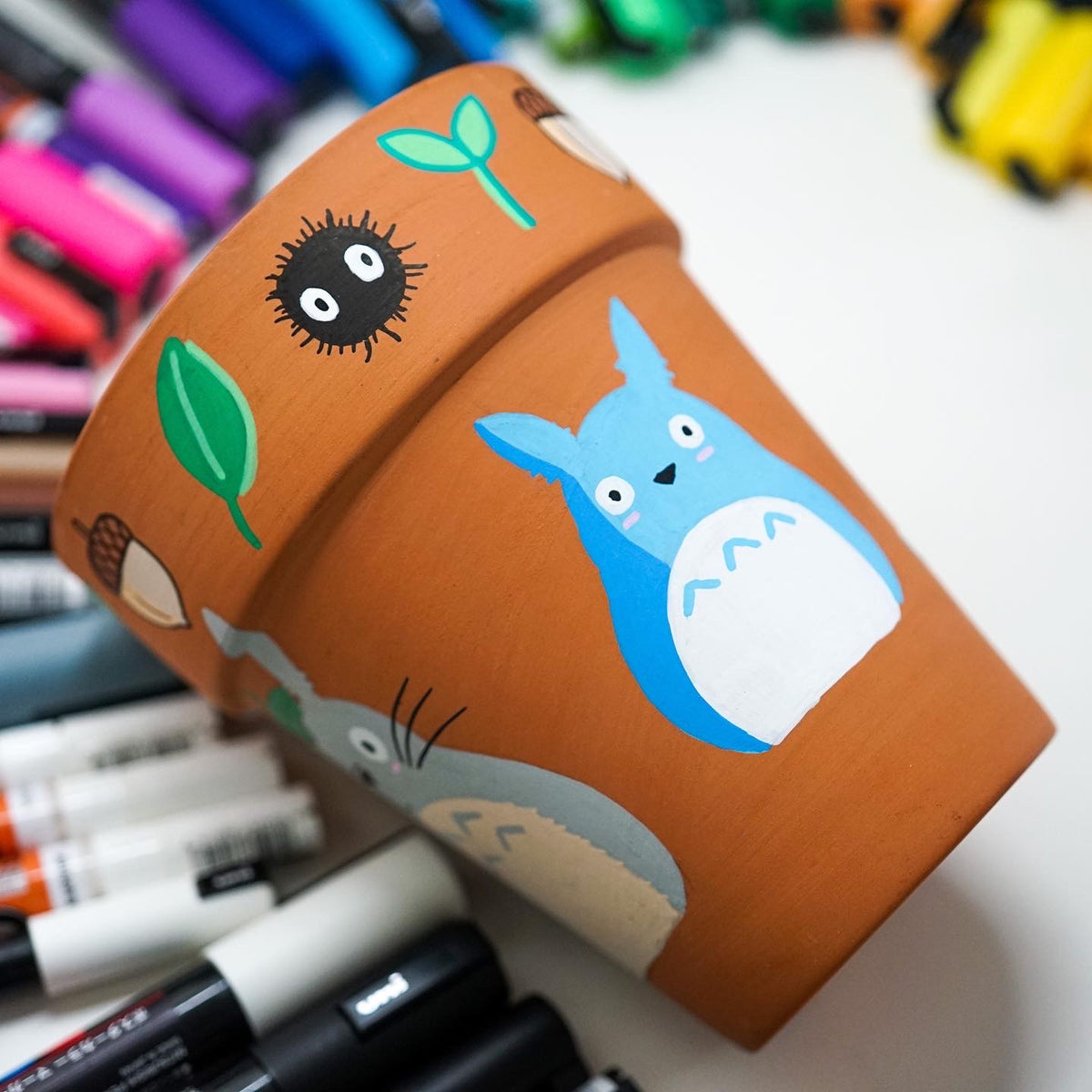 My Neighbor Totoro Hand Painted Clay Pot