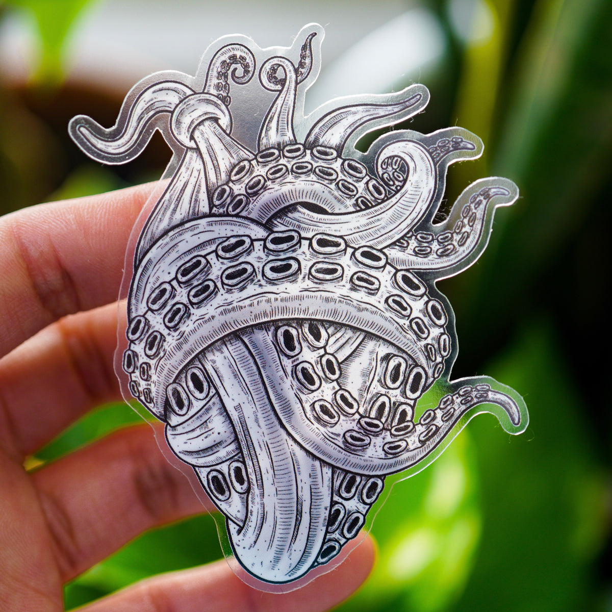 Tentacle Heart Clear Sticker