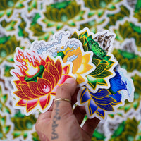 Lotus Elements (Set of 4 Stickers)
