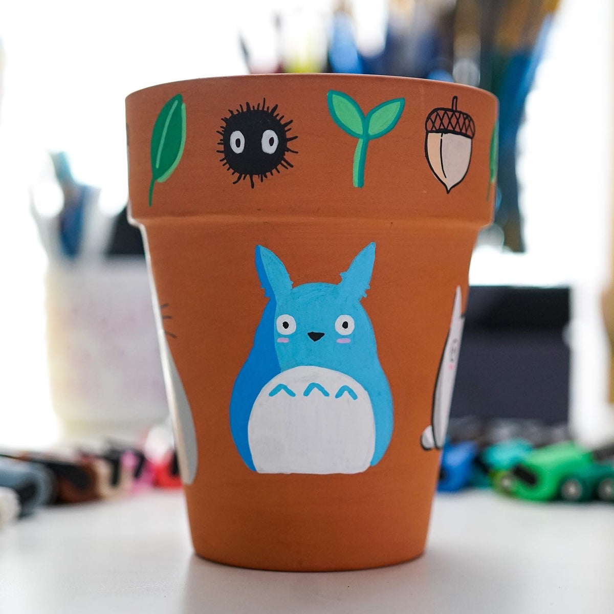 My Neighbor Totoro Hand Painted Clay Pot