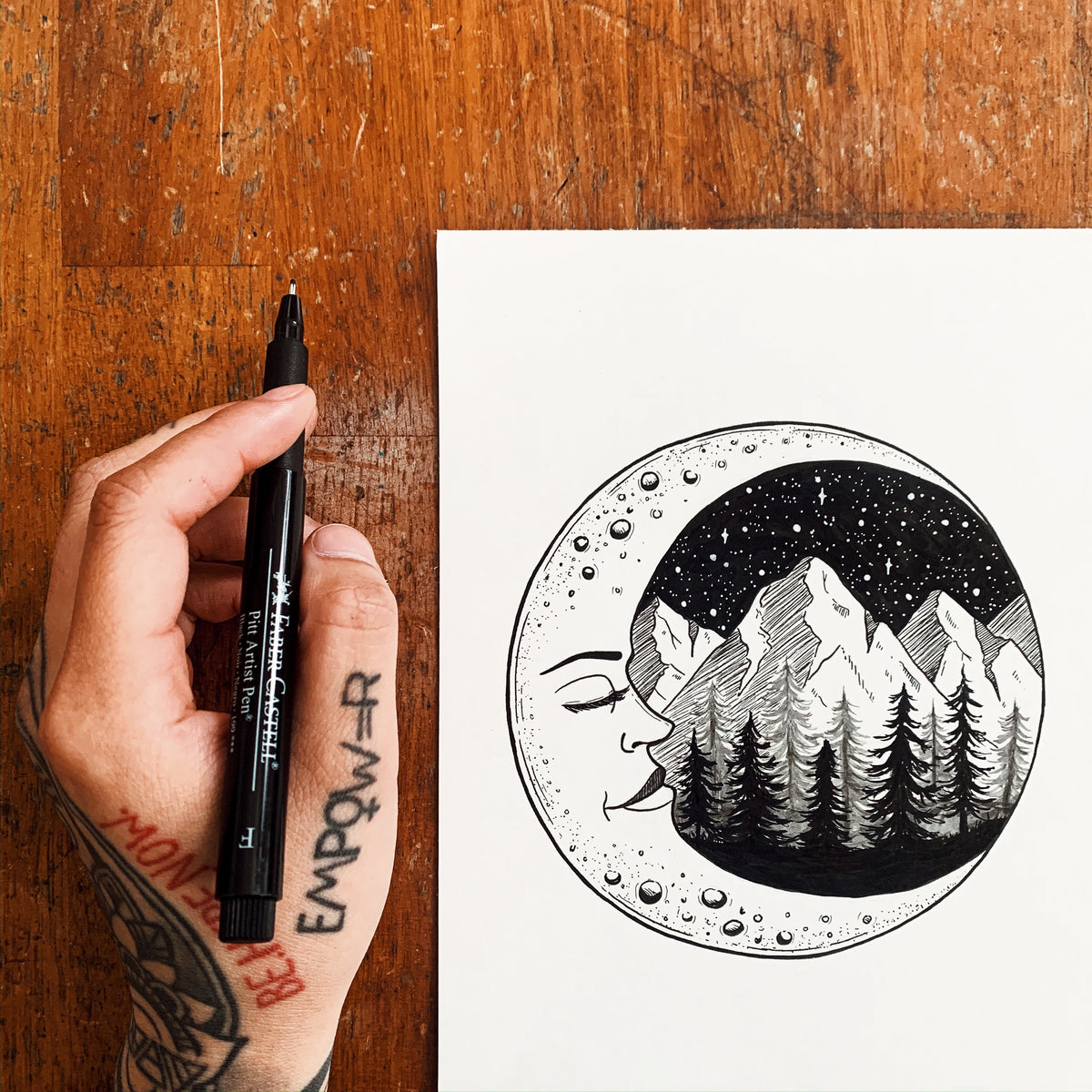 Moon Mountain Original Drawing
