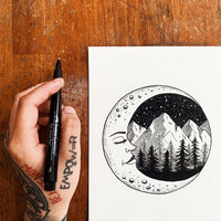 Moon Mountain Original Drawing