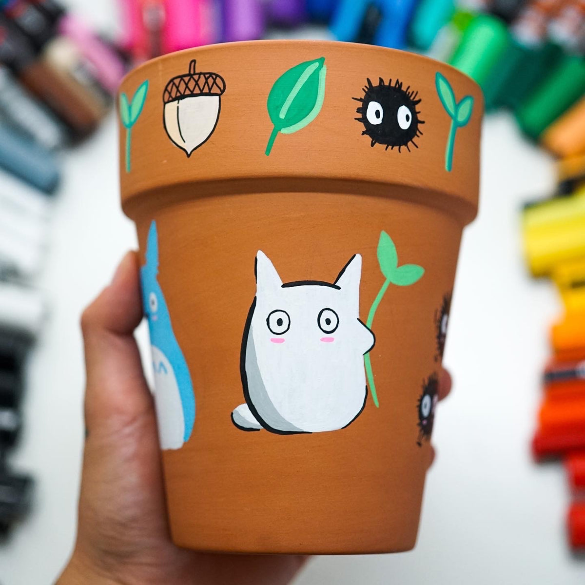 My Neighbor Totoro Hand Painted Clay Pot