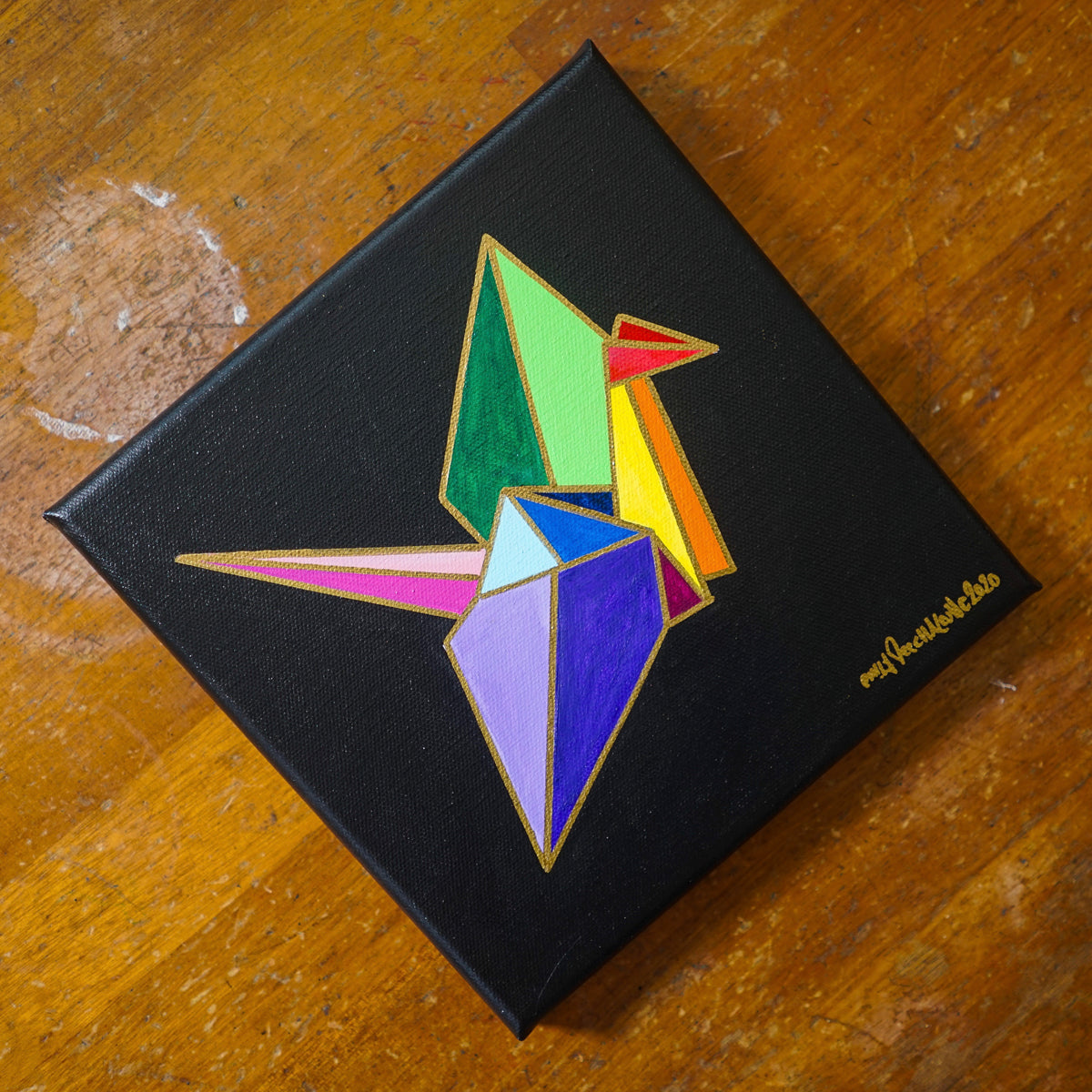 Rainbow Origami Painting