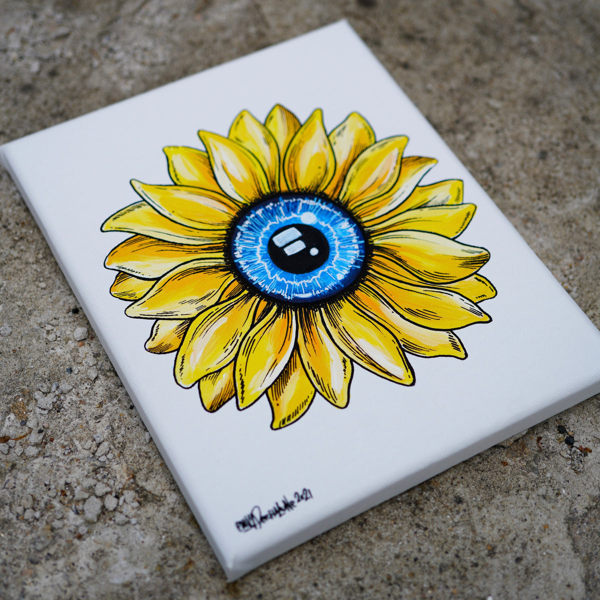 Sunflower Eye Original Painting