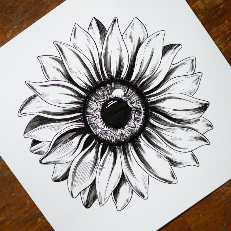 Sunflower Eye Original Drawing