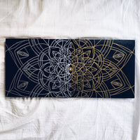 Golden Liquid Chrome Mandala Painting