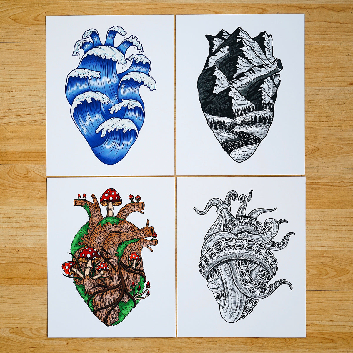 Anatomical Heart (Set of 4 Prints)