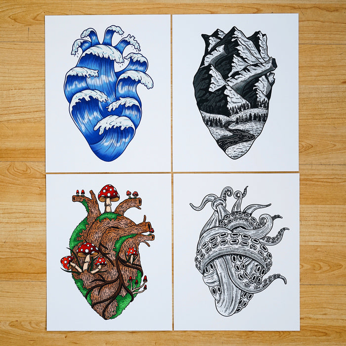 Anatomical Heart (Set of 4 Prints)