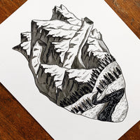 Mountain Heart Original Drawing