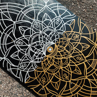 Golden Liquid Chrome Mandala Painting