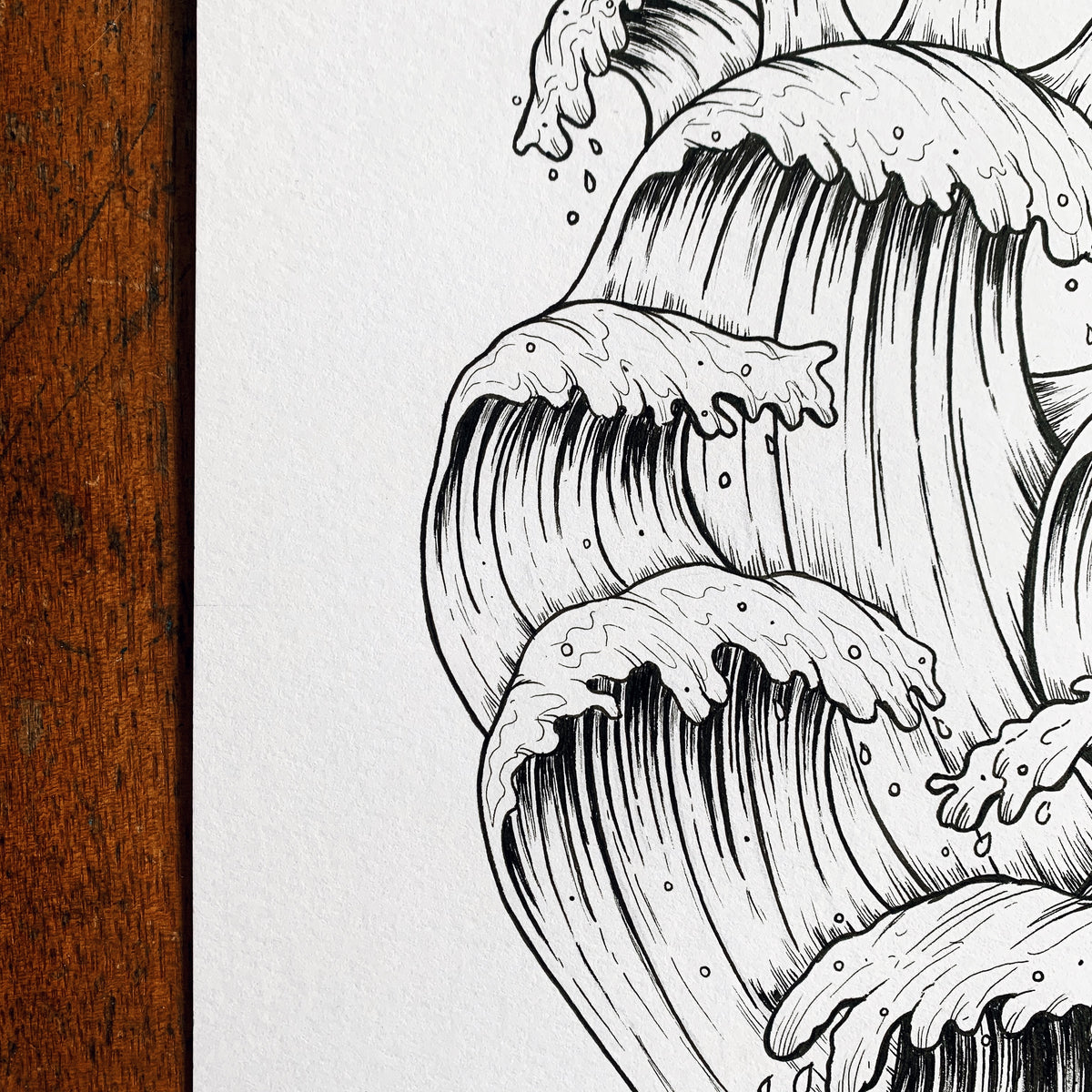 Wave Heart Original Drawing