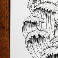 Wave Heart Original Drawing