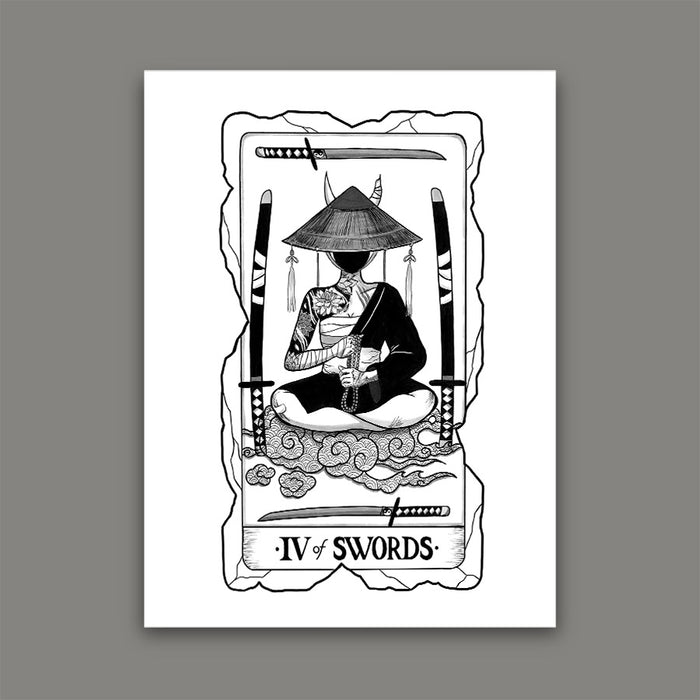 4 of Swords Tarot Print