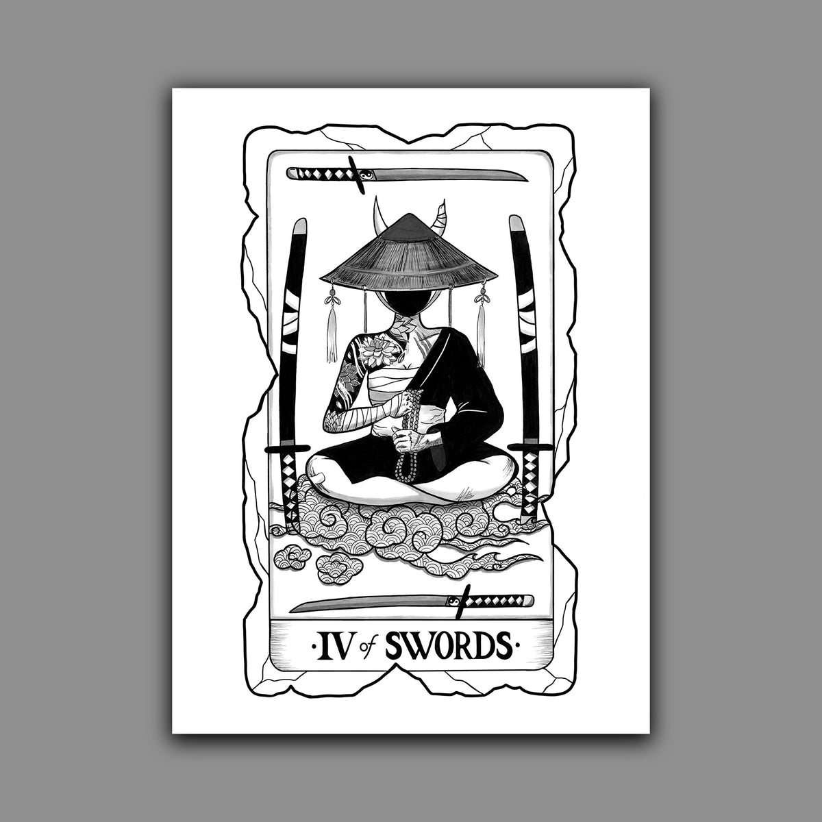 4 of Swords Tarot Print