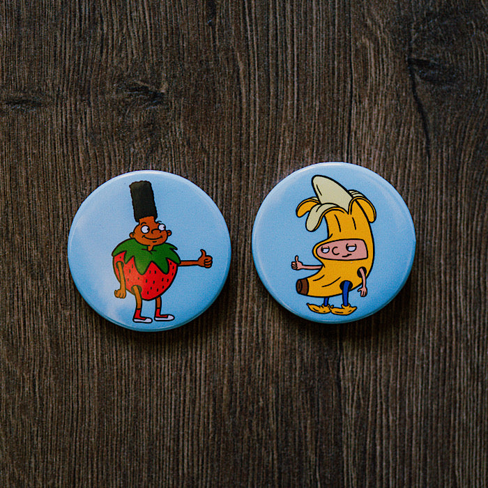 Gerald Strawberry Pinback Button