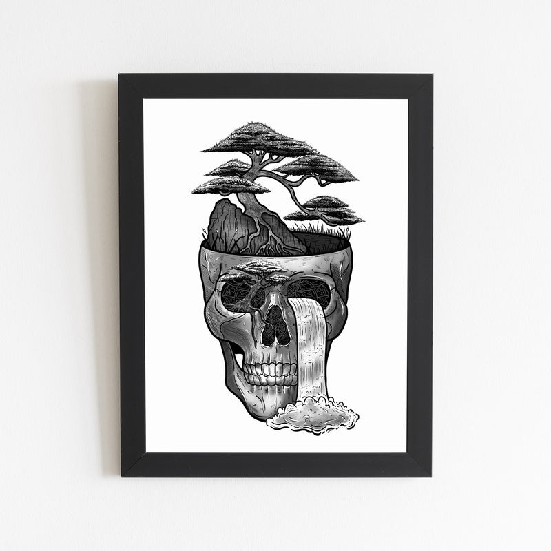 Bonsai Skull Print