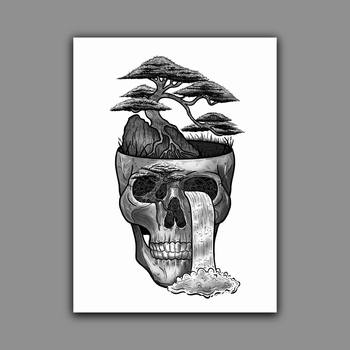 Bonsai Skull Print