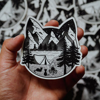 Camping Cat Sticker