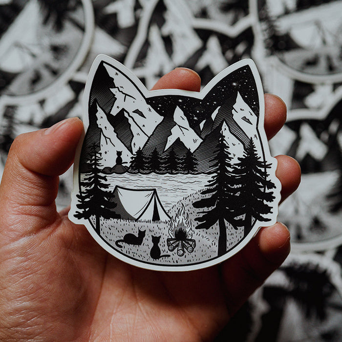Camping Cat Sticker